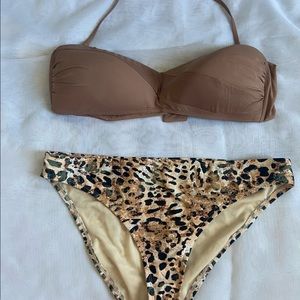 Two Piece Animal Print Swim Suit
